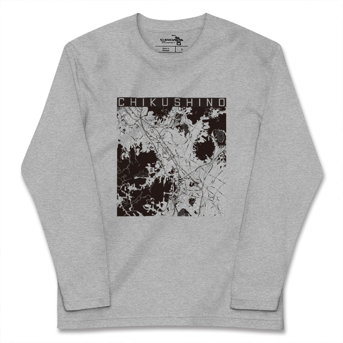 【筑紫野(福岡県)】地図柄ロングスリーブTシャツ
