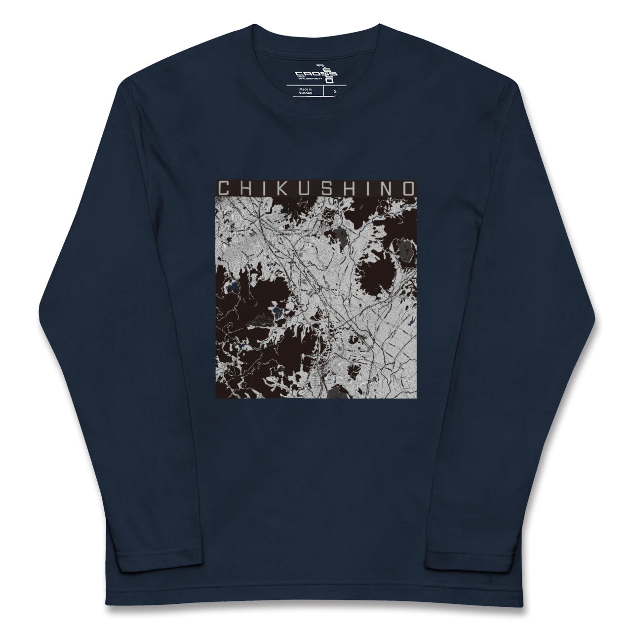 【筑紫野(福岡県)】地図柄ロングスリーブTシャツ