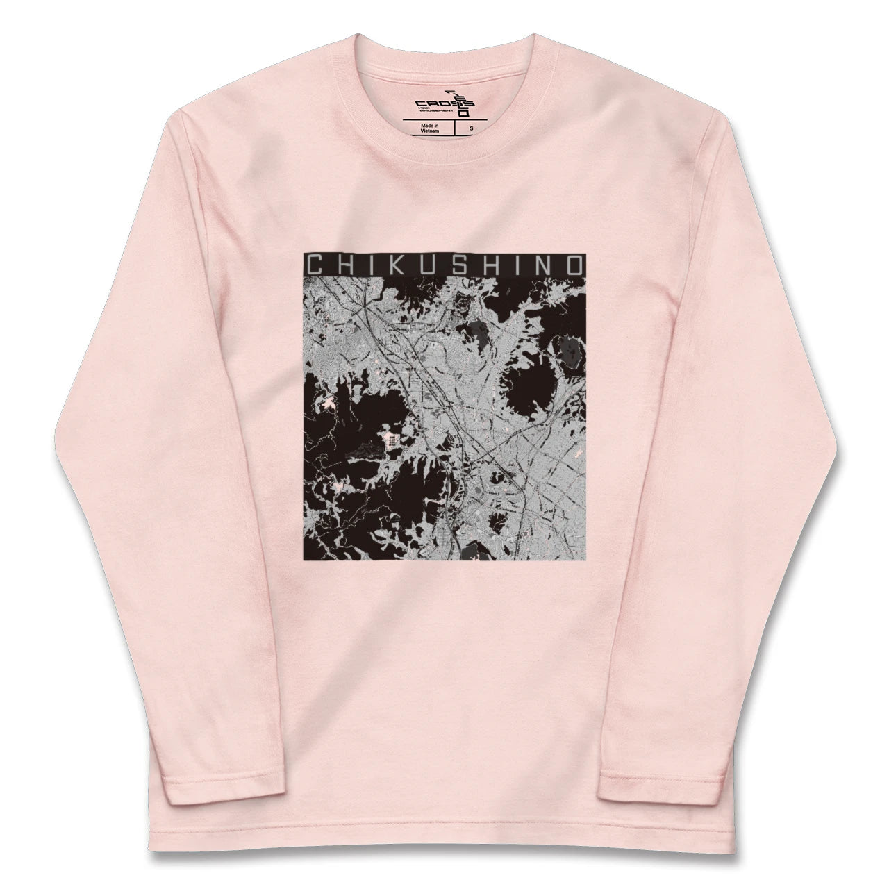【筑紫野(福岡県)】地図柄ロングスリーブTシャツ