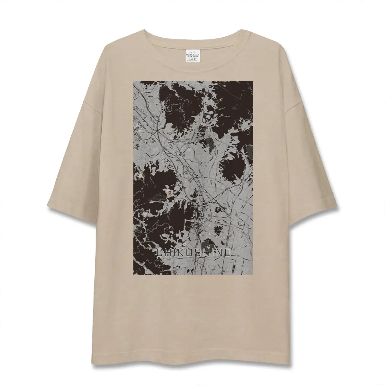 【筑紫野(福岡県)】地図柄ビッグシルエットTシャツ