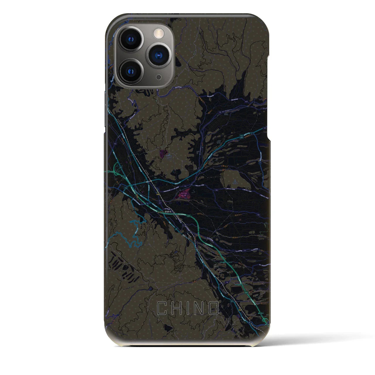 【茅野(長野県)】地図柄iPhoneケース(バックカバータイプ)