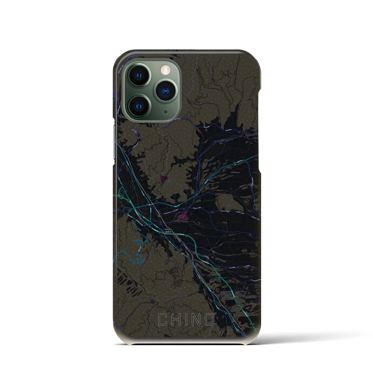 【茅野(長野県)】地図柄iPhoneケース(バックカバータイプ)