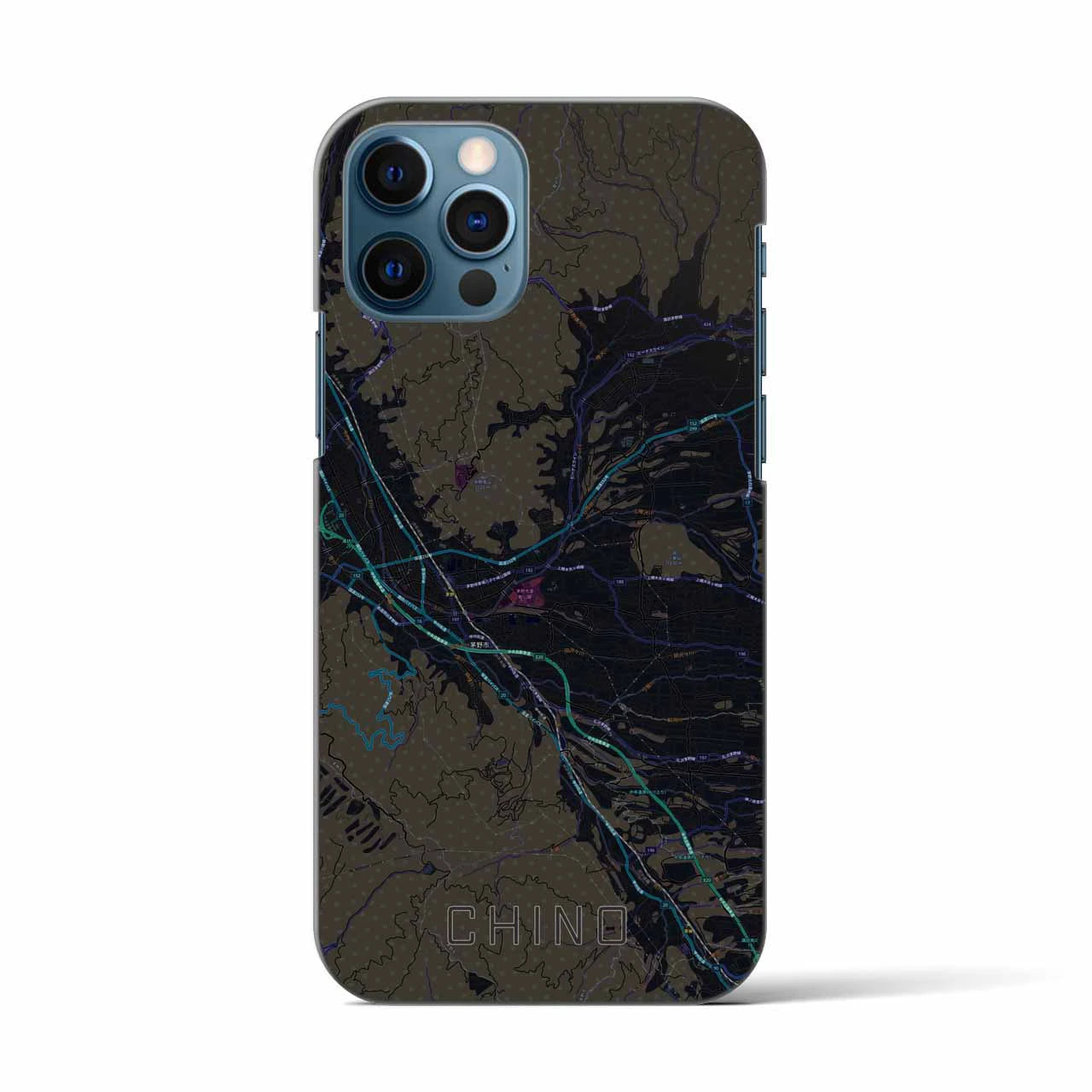 【茅野(長野県)】地図柄iPhoneケース(バックカバータイプ)