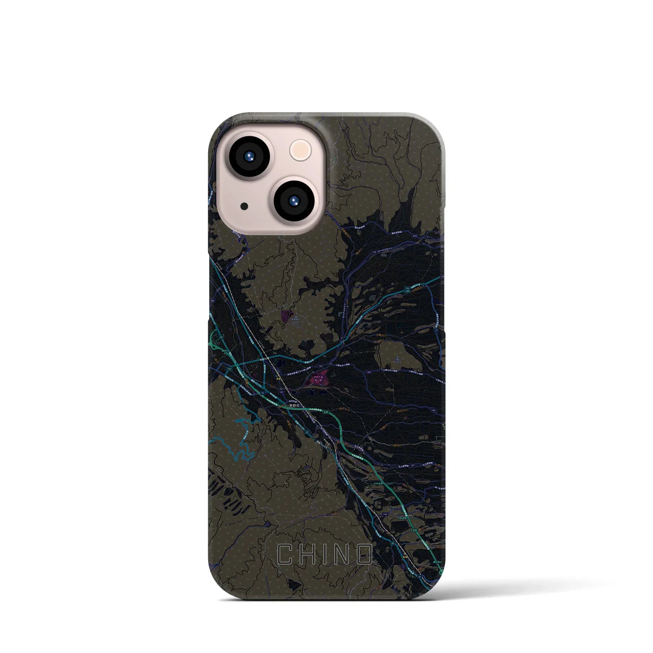 【茅野(長野県)】地図柄iPhoneケース(バックカバータイプ)