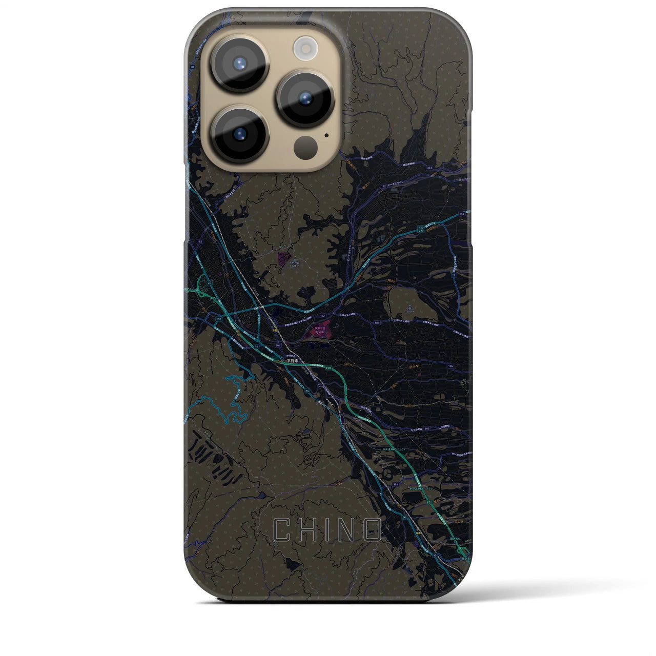 【茅野(長野県)】地図柄iPhoneケース(バックカバータイプ)