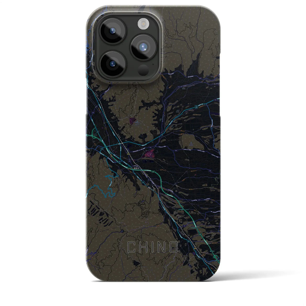 【茅野(長野県)】地図柄iPhoneケース(バックカバータイプ)