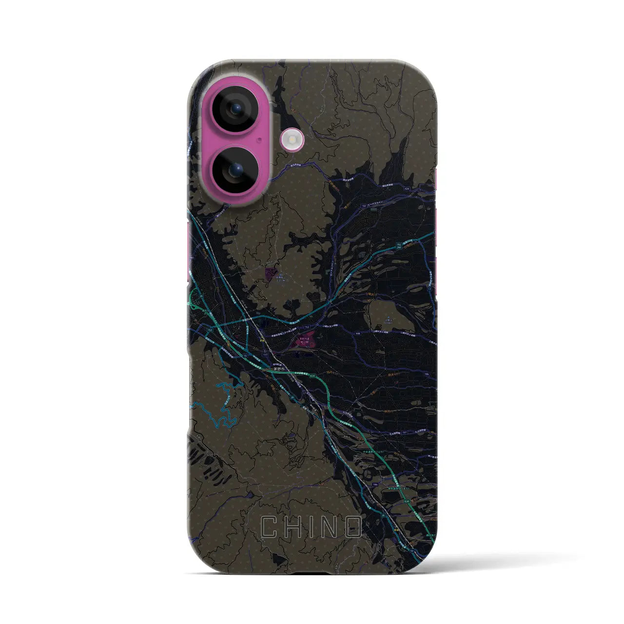 【茅野(長野県)】地図柄iPhoneケース(バックカバータイプ)