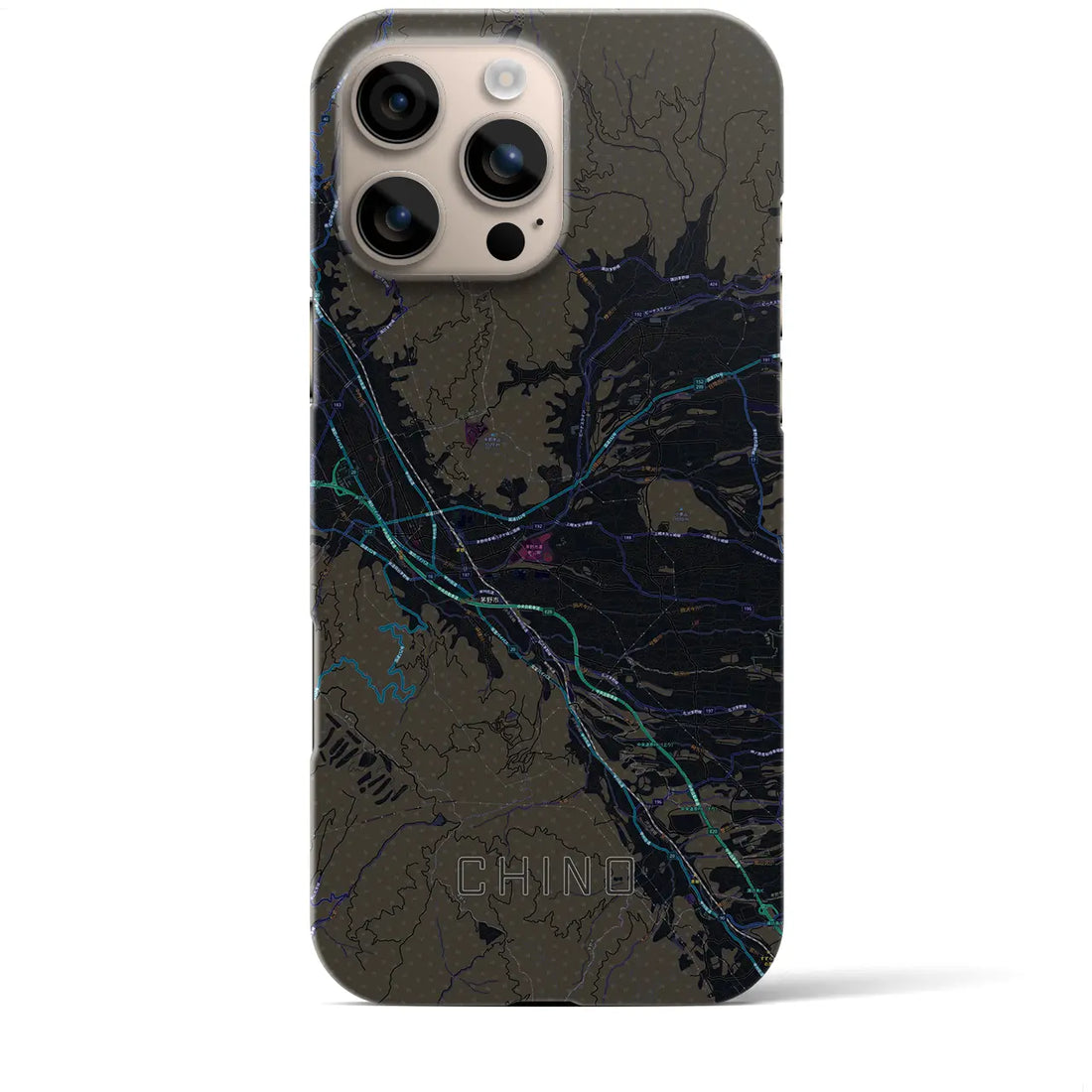 【茅野(長野県)】地図柄iPhoneケース(バックカバータイプ)