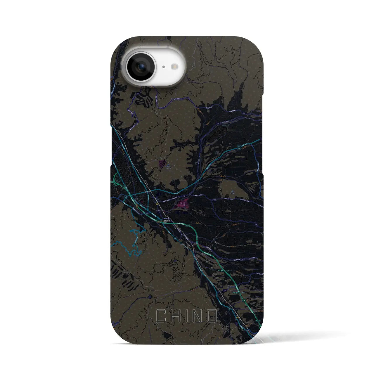 【茅野(長野県)】地図柄iPhoneケース(バックカバータイプ)