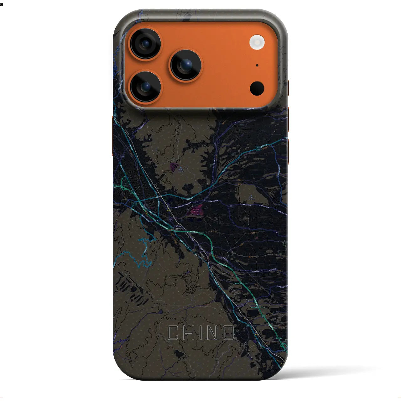 【茅野(長野県)】地図柄iPhoneケース(バックカバータイプ)