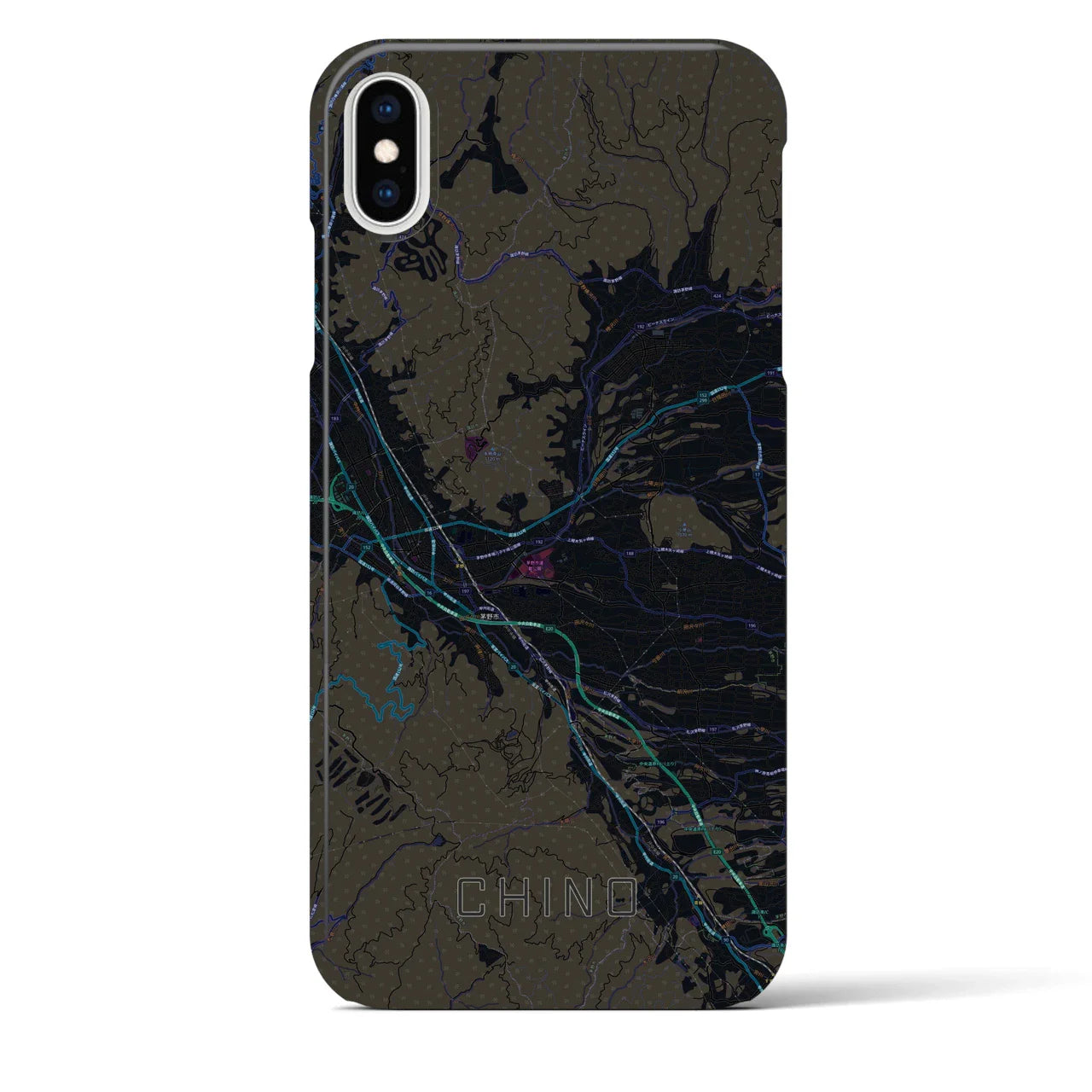 【茅野(長野県)】地図柄iPhoneケース(バックカバータイプ)
