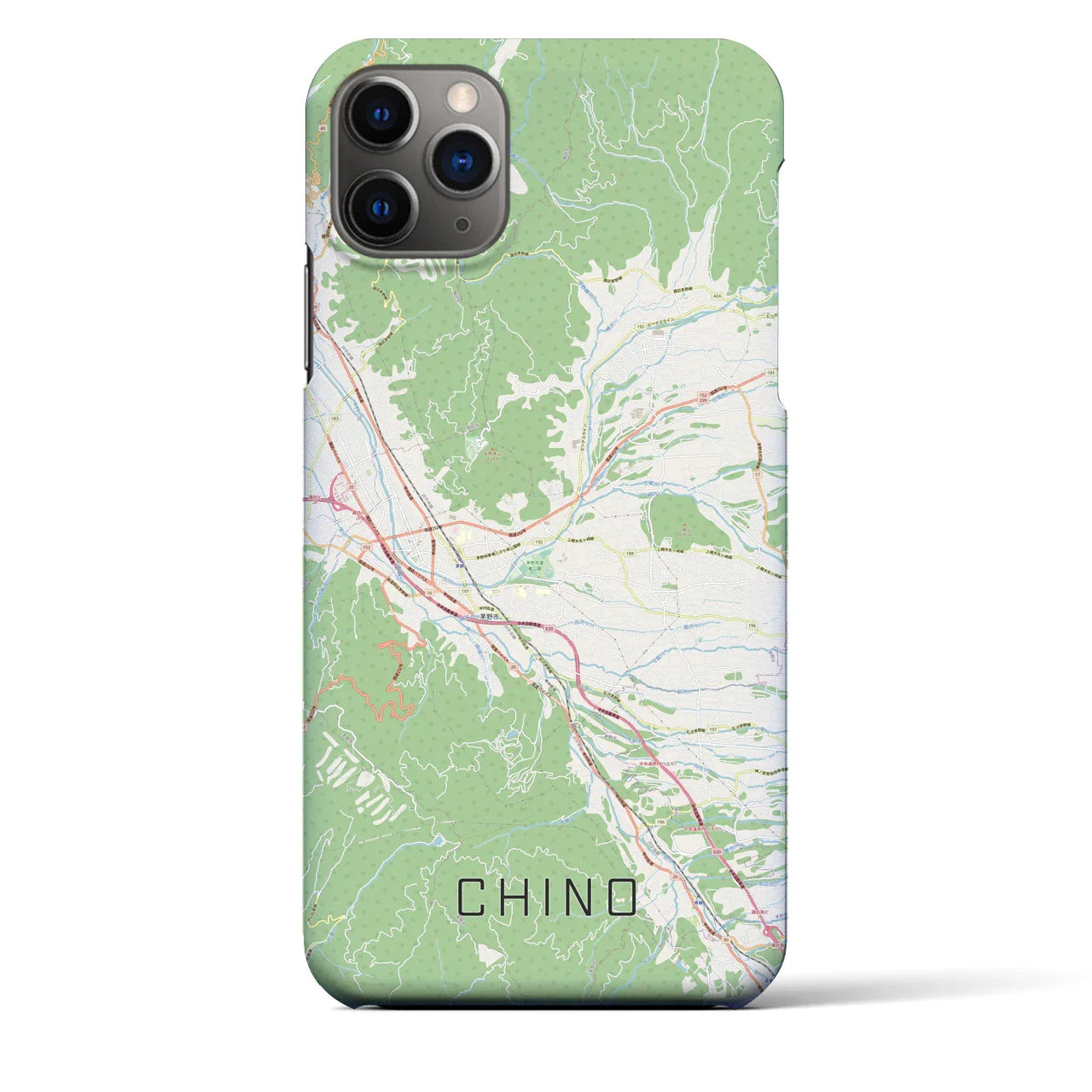 【茅野(長野県)】地図柄iPhoneケース(バックカバータイプ)