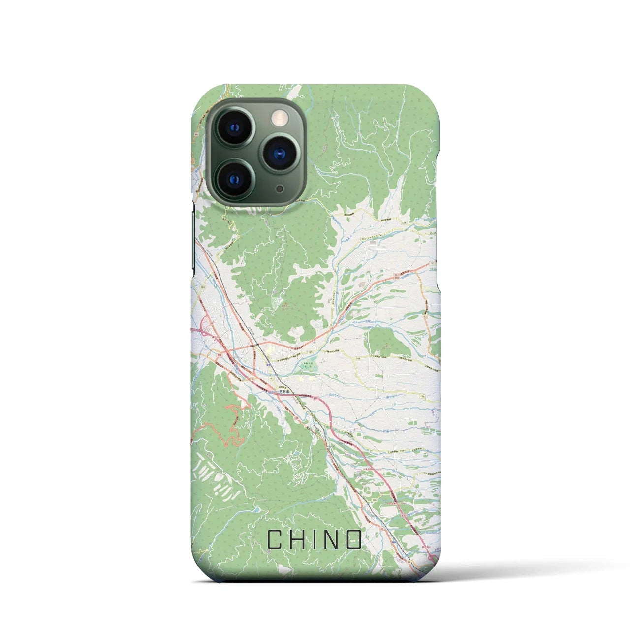 【茅野(長野県)】地図柄iPhoneケース(バックカバータイプ)