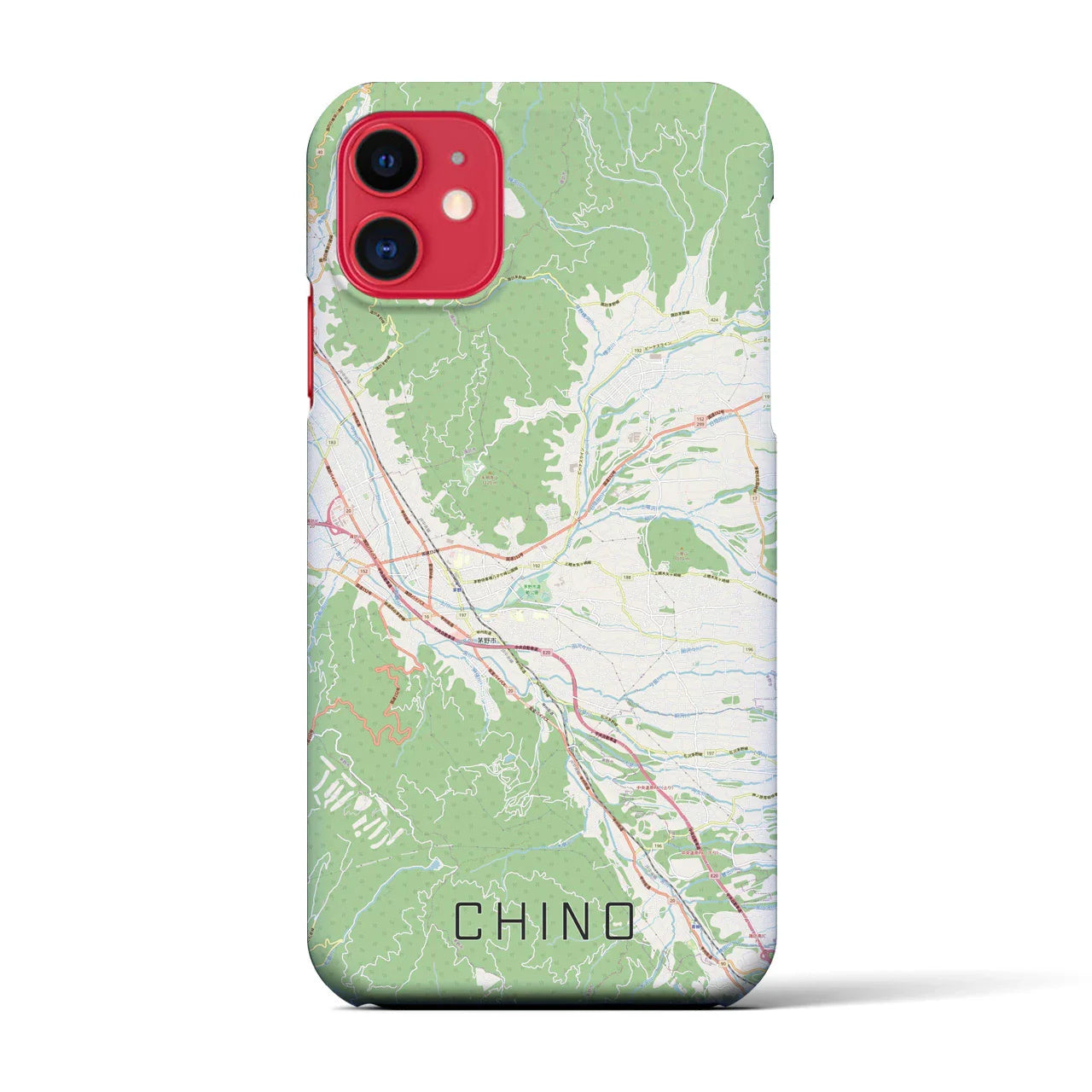 【茅野(長野県)】地図柄iPhoneケース(バックカバータイプ)