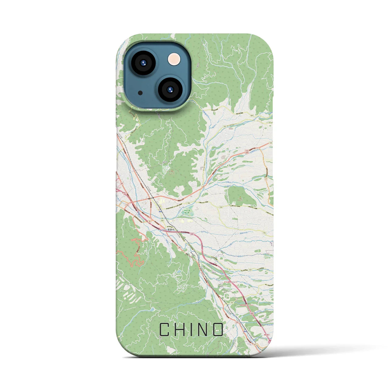 【茅野(長野県)】地図柄iPhoneケース(バックカバータイプ)
