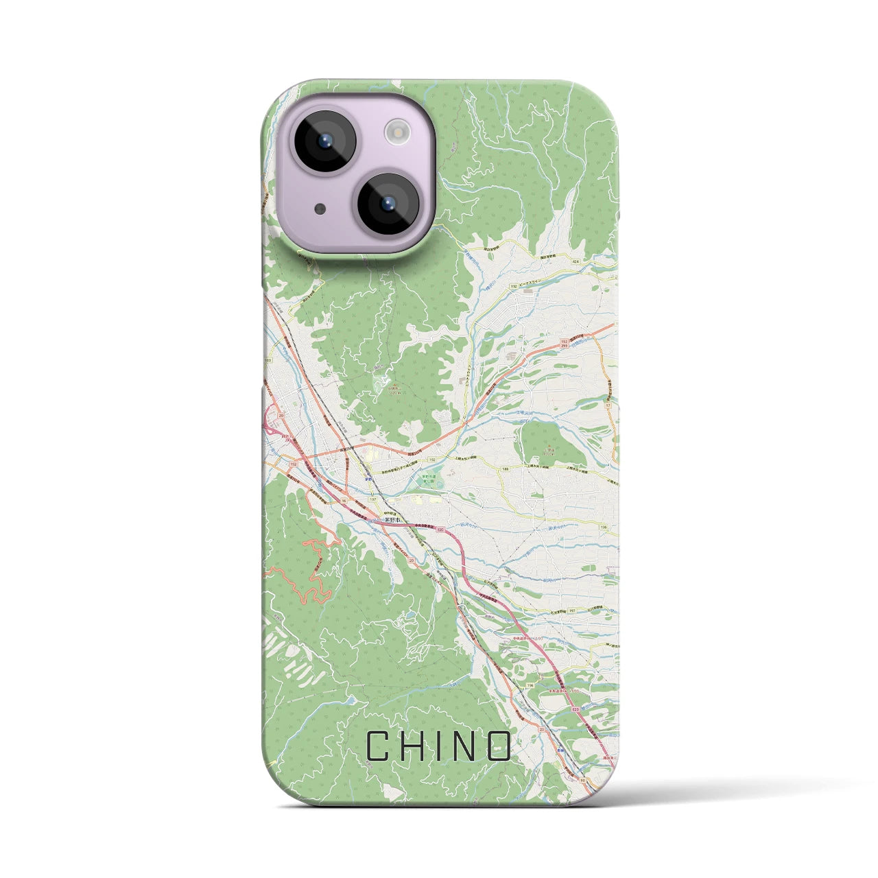 【茅野(長野県)】地図柄iPhoneケース(バックカバータイプ)