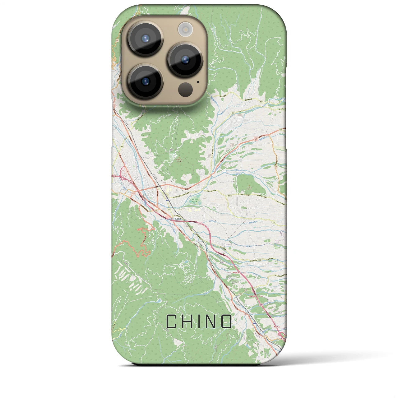 【茅野(長野県)】地図柄iPhoneケース(バックカバータイプ)