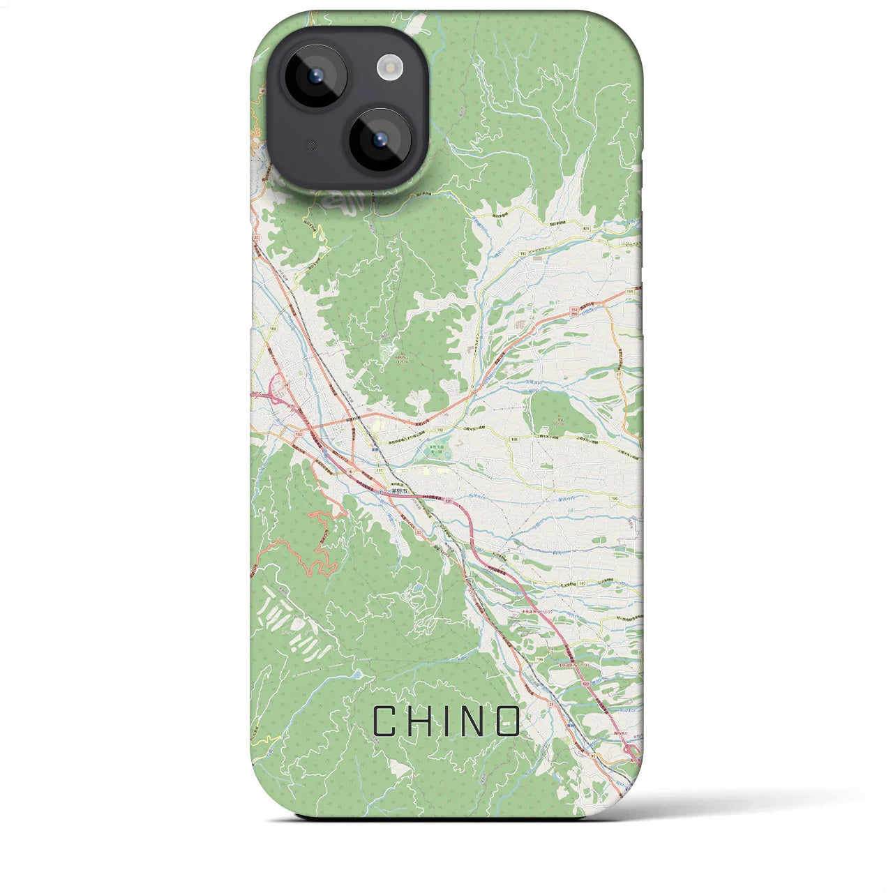 【茅野(長野県)】地図柄iPhoneケース(バックカバータイプ)