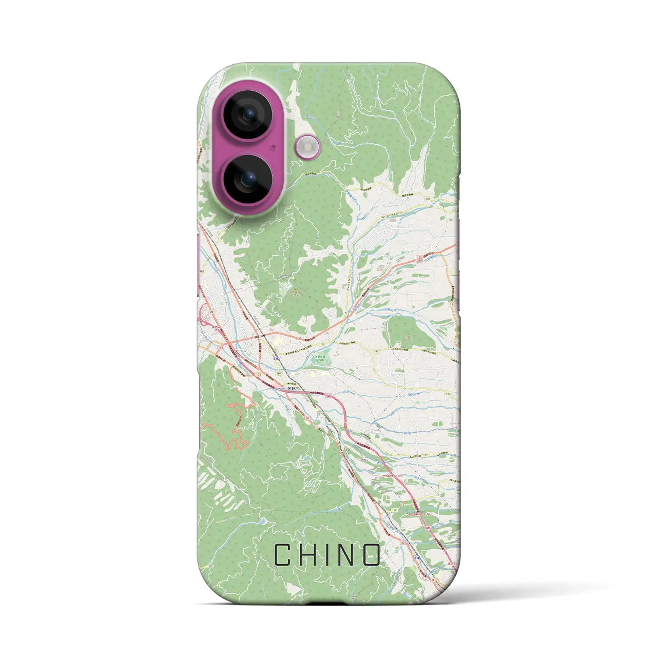 【茅野(長野県)】地図柄iPhoneケース(バックカバータイプ)