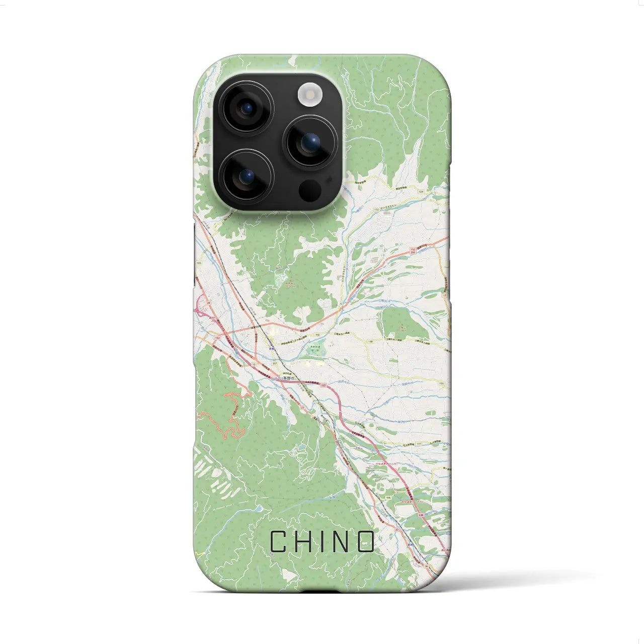 【茅野(長野県)】地図柄iPhoneケース(バックカバータイプ)
