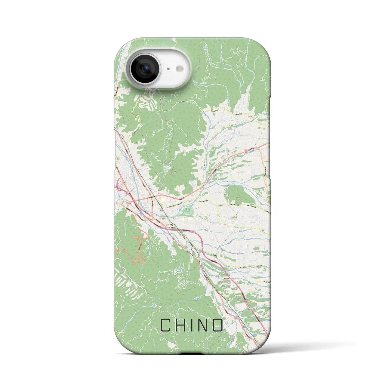 【茅野(長野県)】地図柄iPhoneケース(バックカバータイプ)