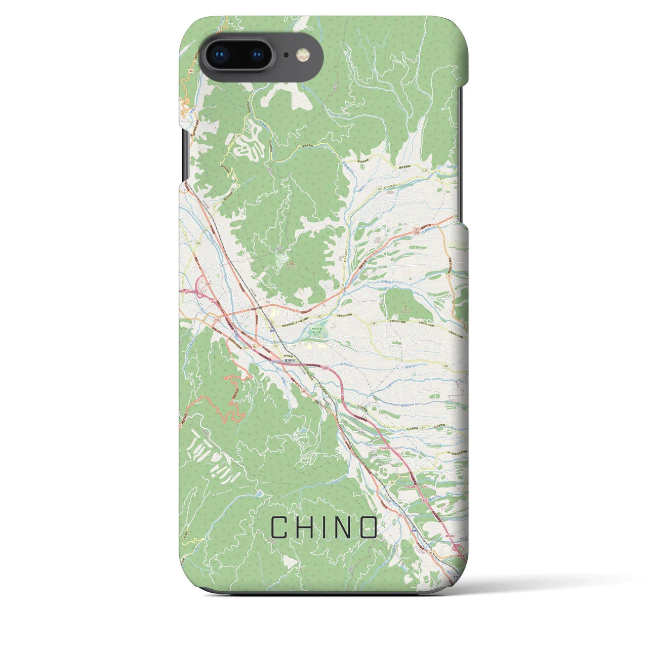 【茅野(長野県)】地図柄iPhoneケース(バックカバータイプ)