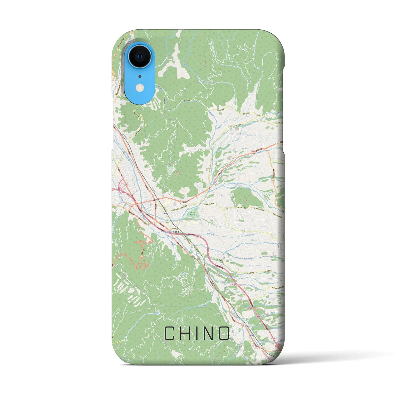 【茅野(長野県)】地図柄iPhoneケース(バックカバータイプ)