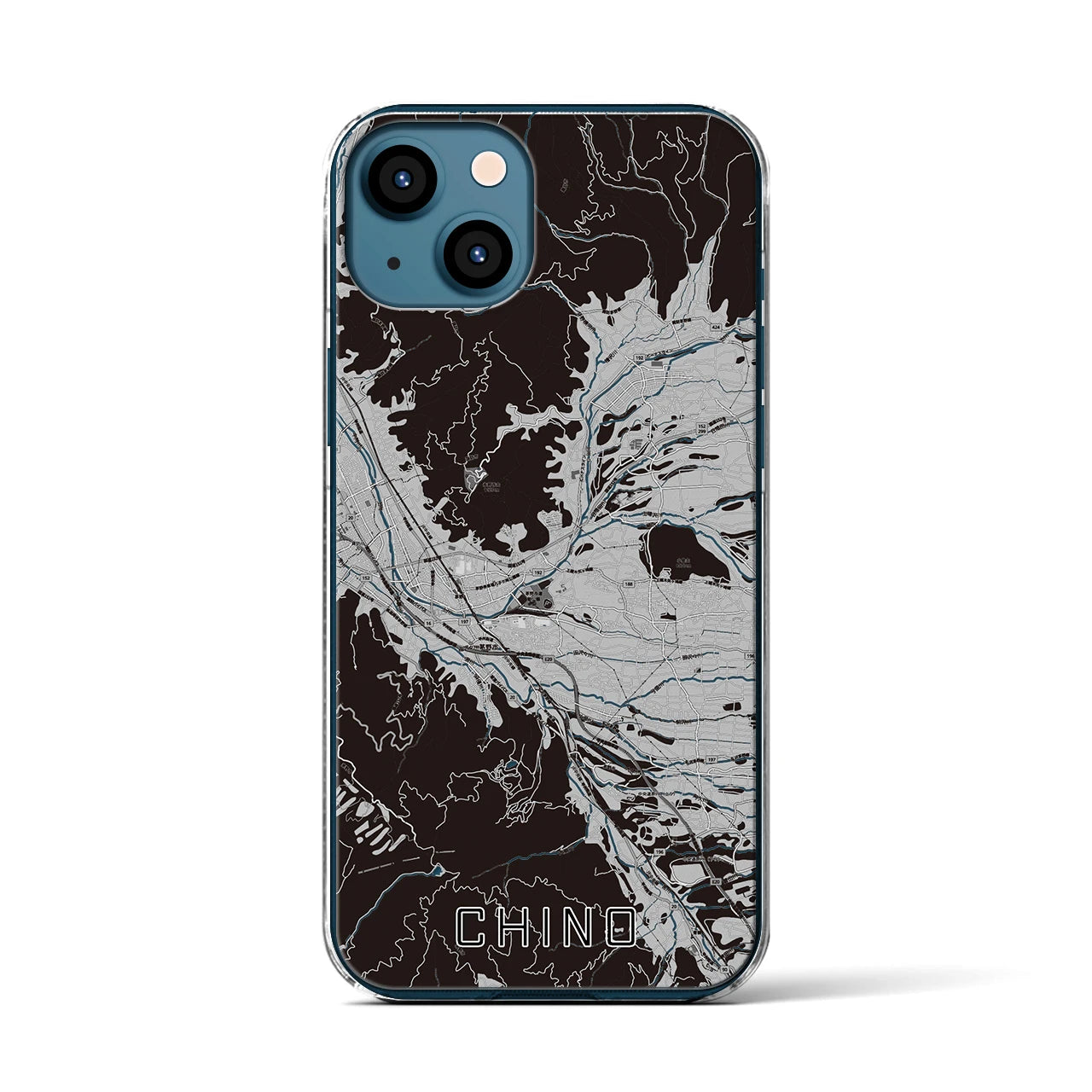 【茅野(長野県)】地図柄iPhoneケース(クリアタイプ)