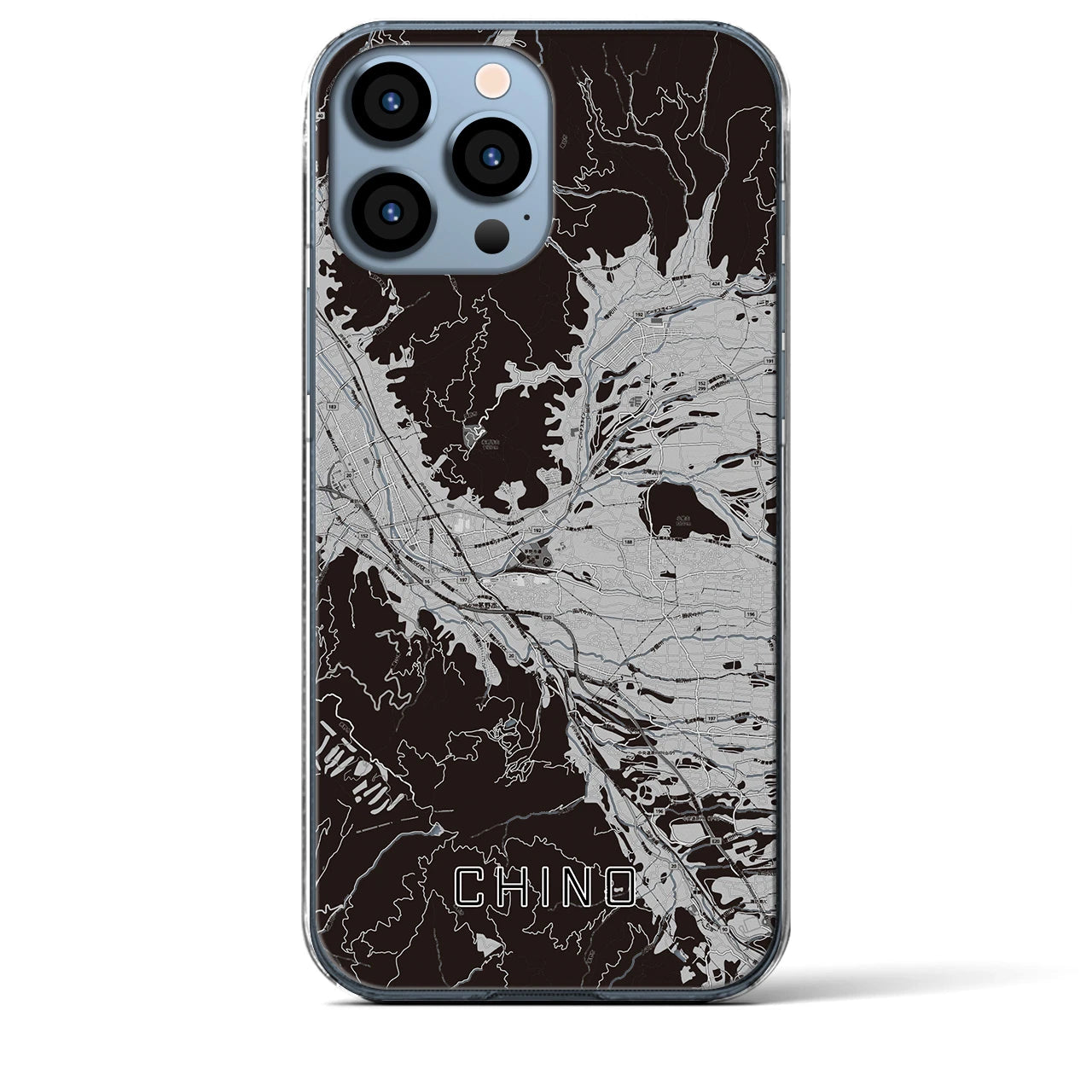 【茅野(長野県)】地図柄iPhoneケース(クリアタイプ)