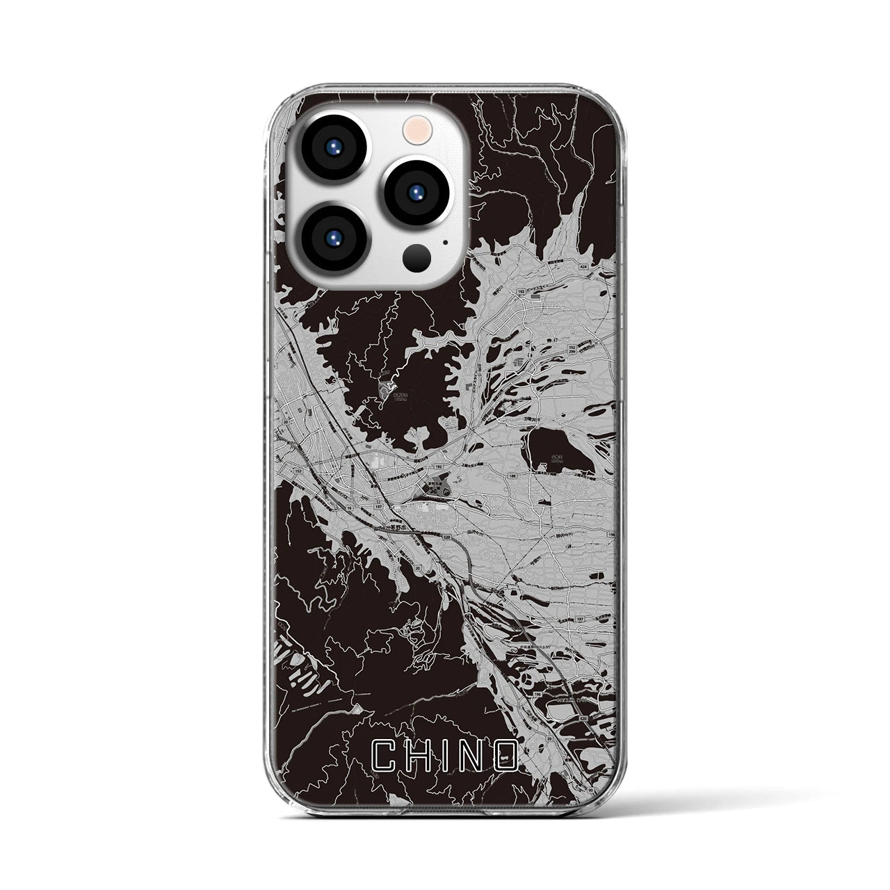 【茅野(長野県)】地図柄iPhoneケース(クリアタイプ)