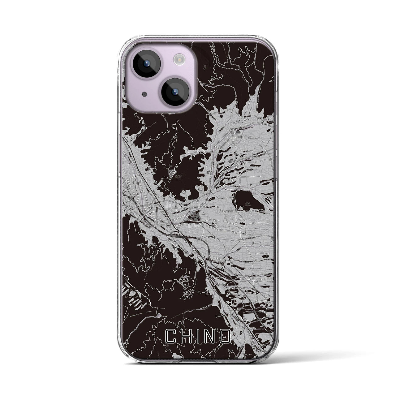 【茅野(長野県)】地図柄iPhoneケース(クリアタイプ)