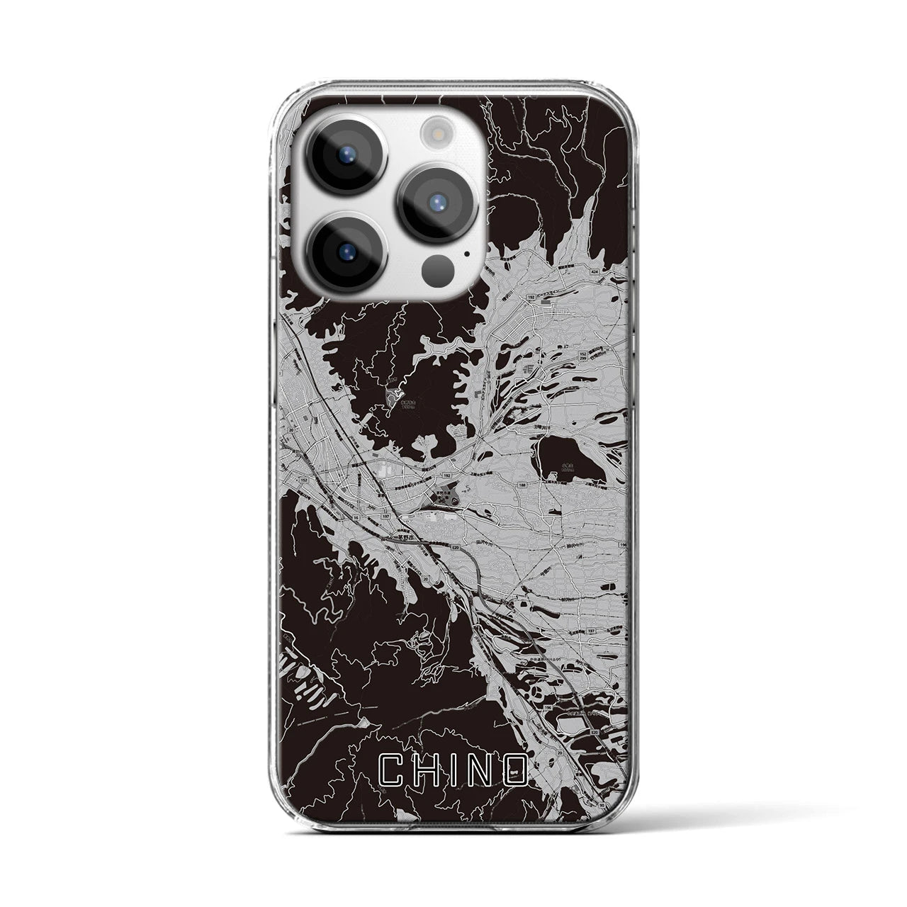 【茅野(長野県)】地図柄iPhoneケース(クリアタイプ)