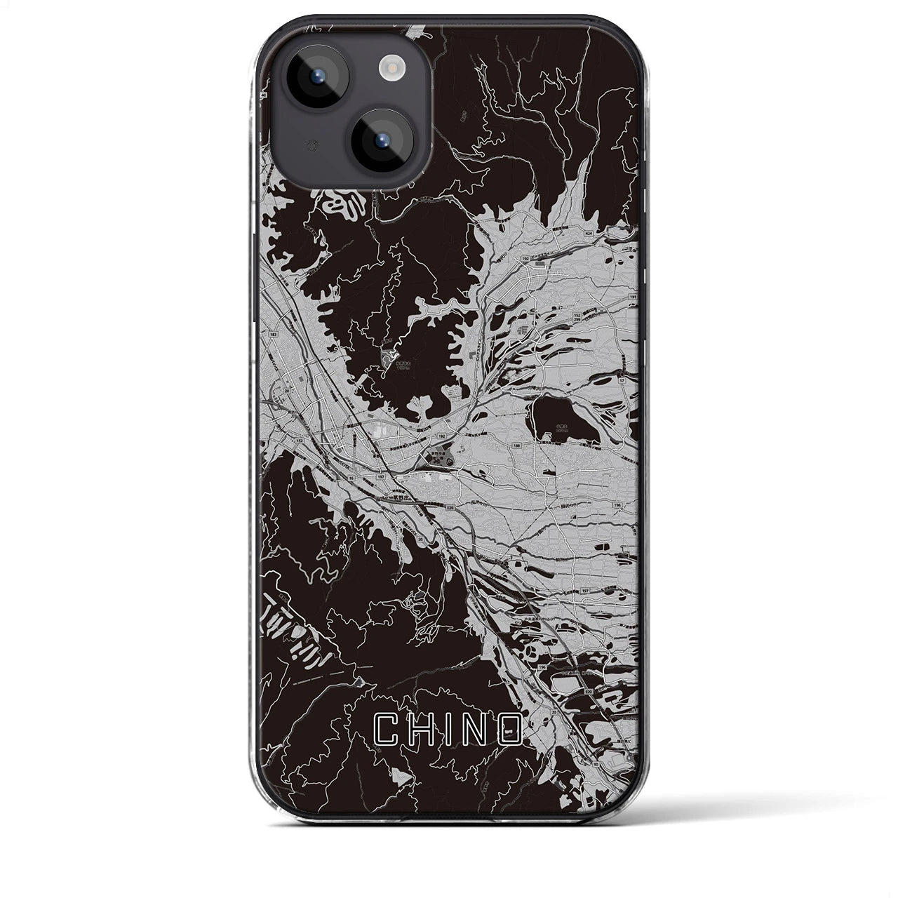 【茅野(長野県)】地図柄iPhoneケース(クリアタイプ)