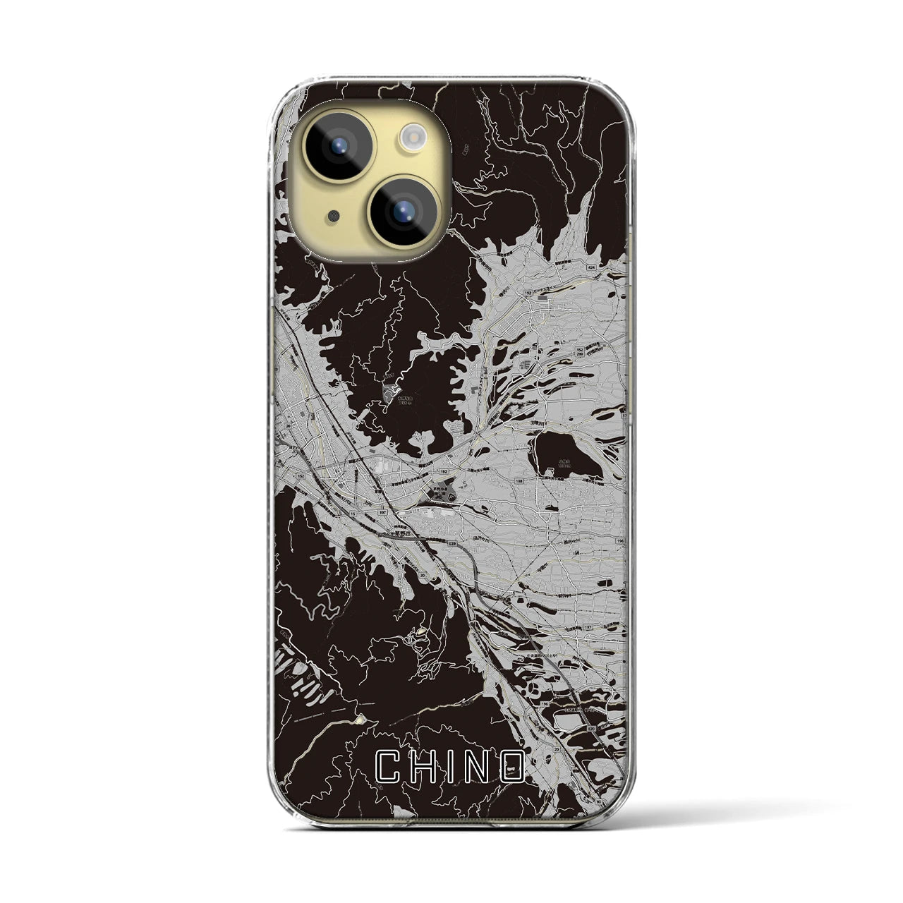 【茅野(長野県)】地図柄iPhoneケース(クリアタイプ)