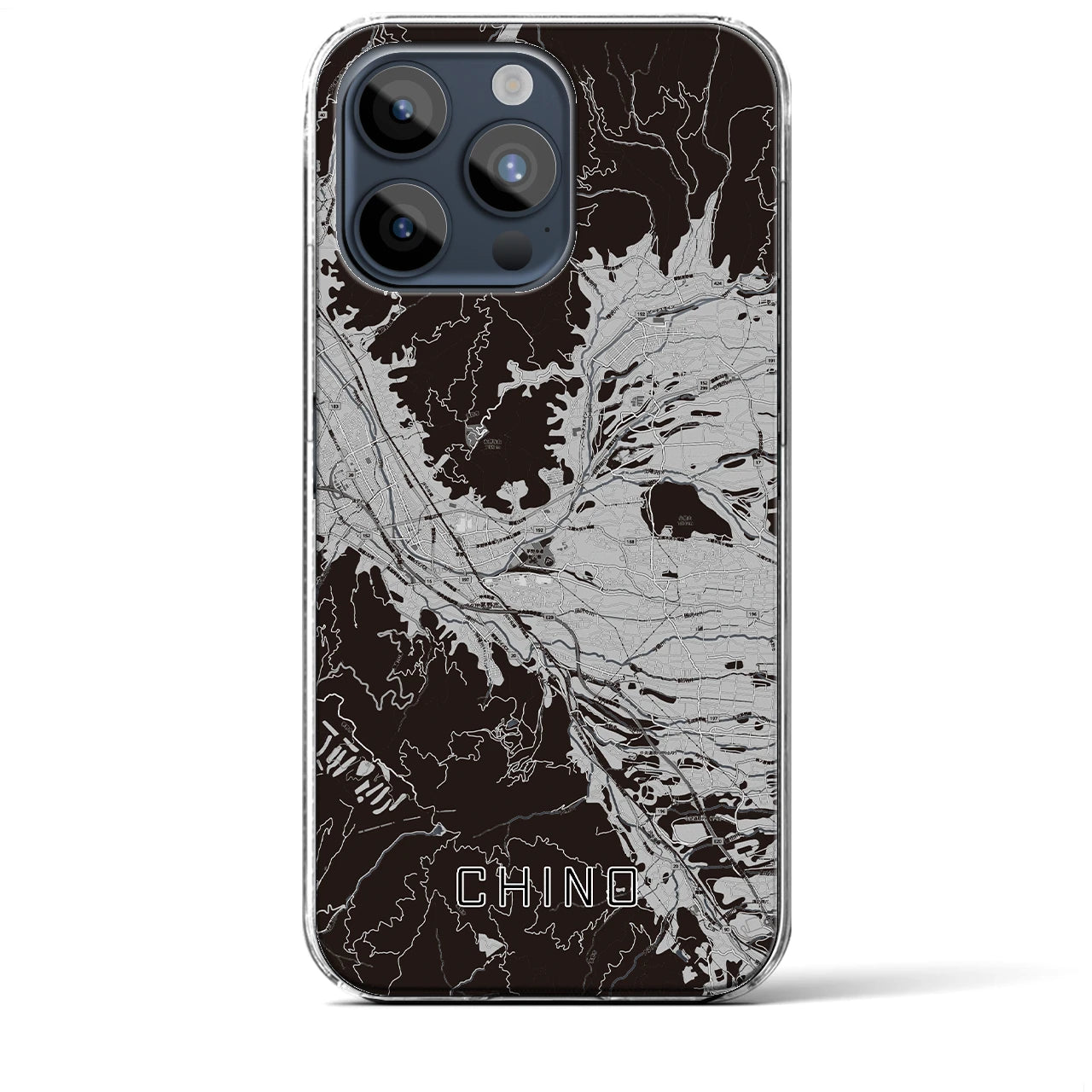 【茅野(長野県)】地図柄iPhoneケース(クリアタイプ)