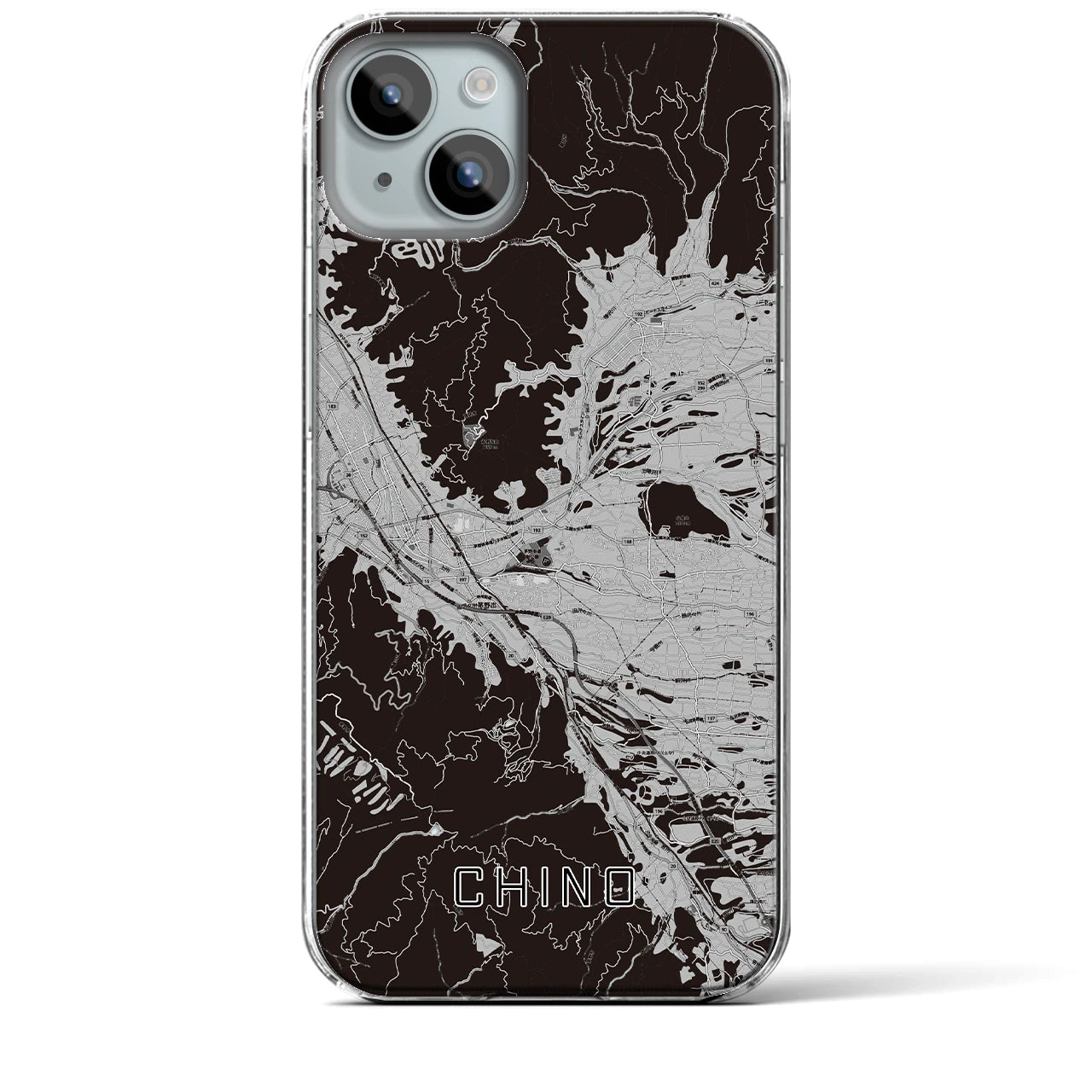 【茅野(長野県)】地図柄iPhoneケース(クリアタイプ)