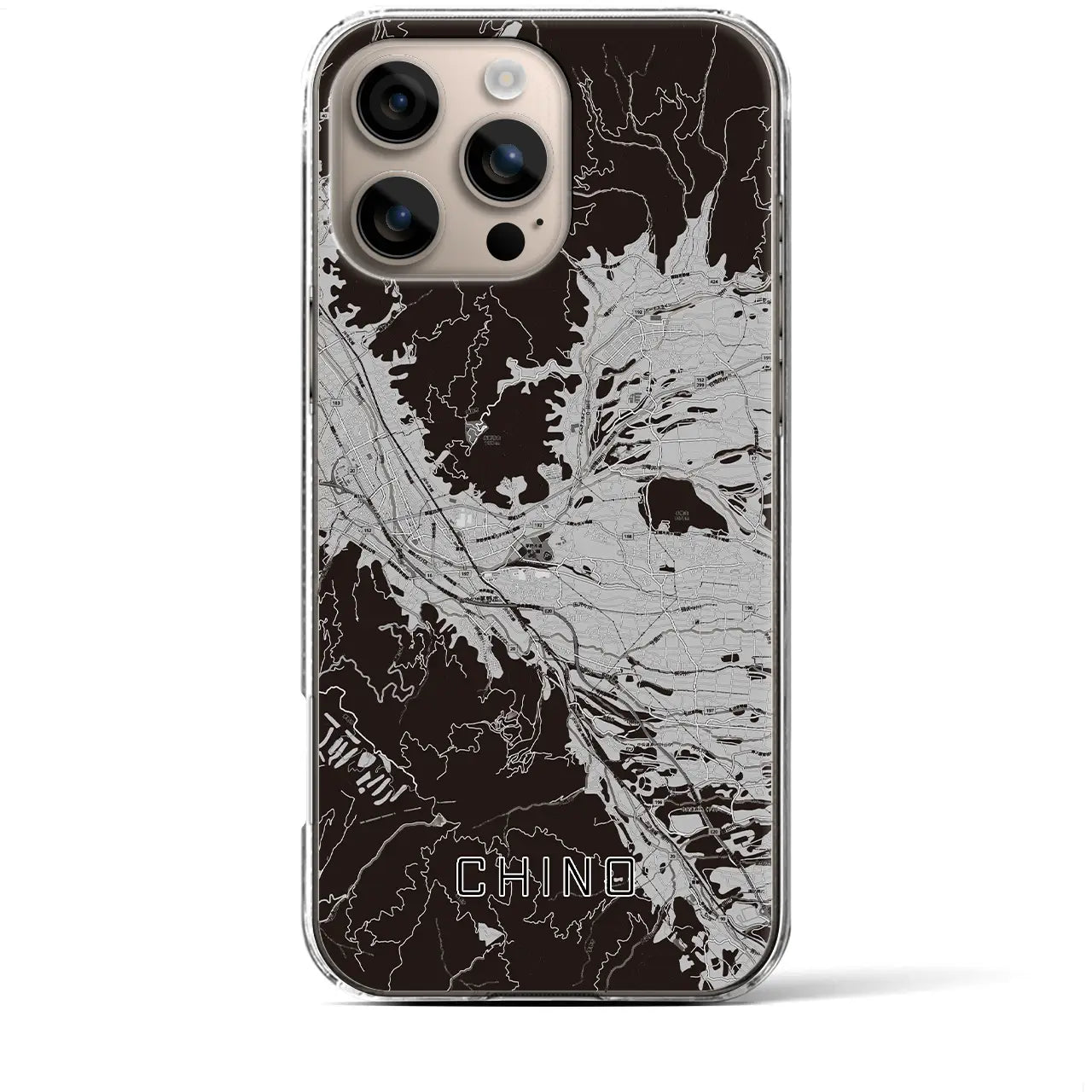 【茅野(長野県)】地図柄iPhoneケース(クリアタイプ)