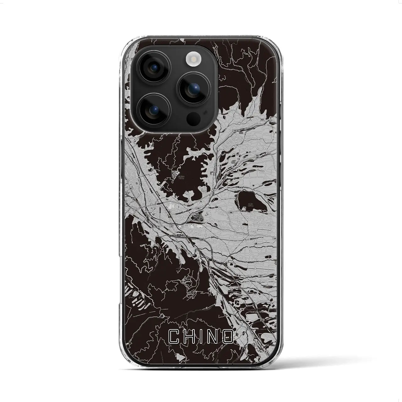 【茅野(長野県)】地図柄iPhoneケース(クリアタイプ)