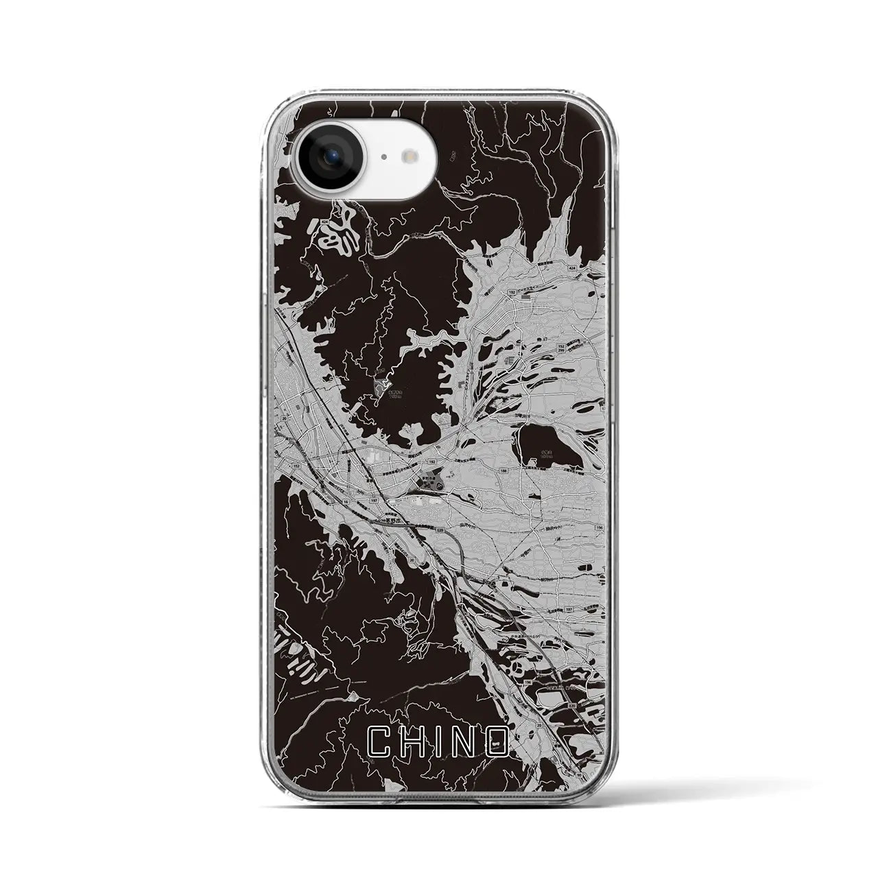 【茅野(長野県)】地図柄iPhoneケース(クリアタイプ)