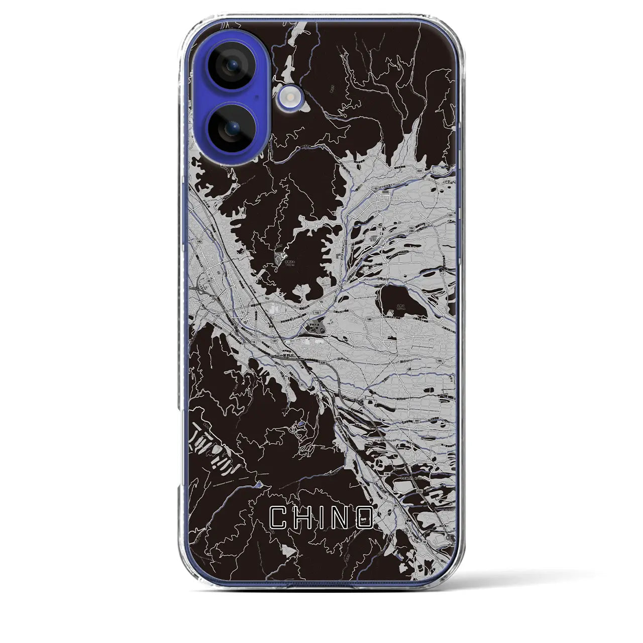 【茅野(長野県)】地図柄iPhoneケース(クリアタイプ)