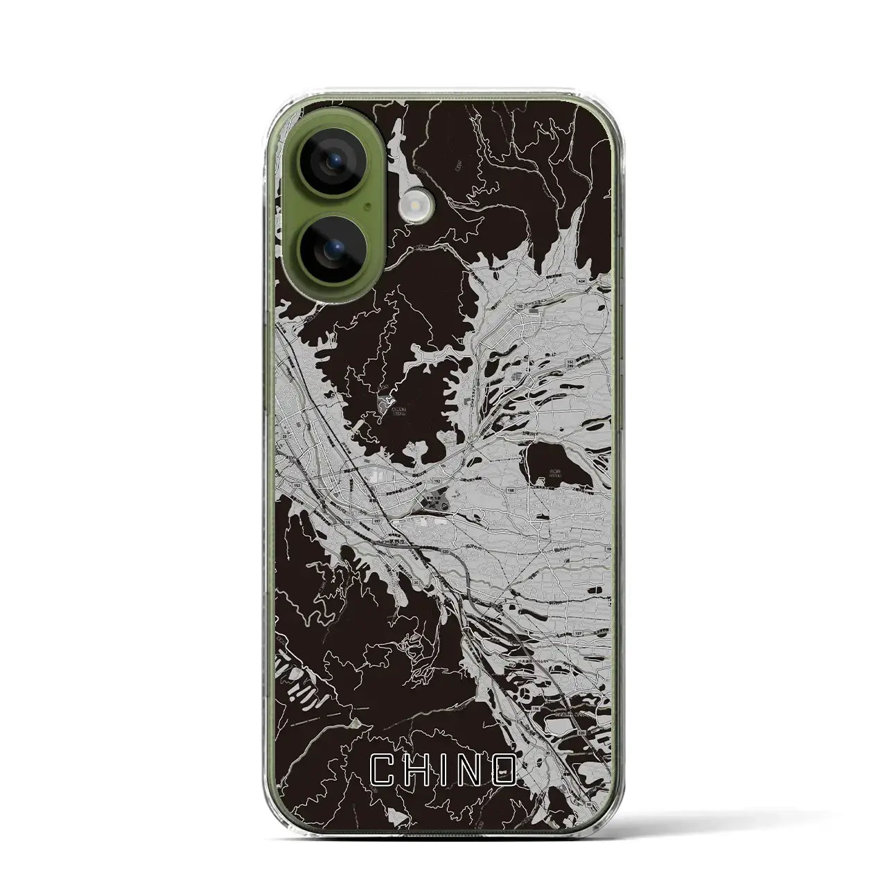 【茅野(長野県)】地図柄iPhoneケース(クリアタイプ)