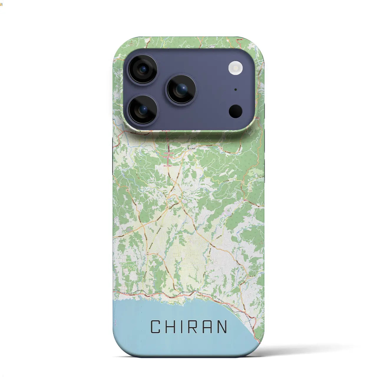 【知覧(鹿児島県)】地図柄iPhoneケース(バックカバータイプ)ブラック・iPhone 17 Pro Max 用
