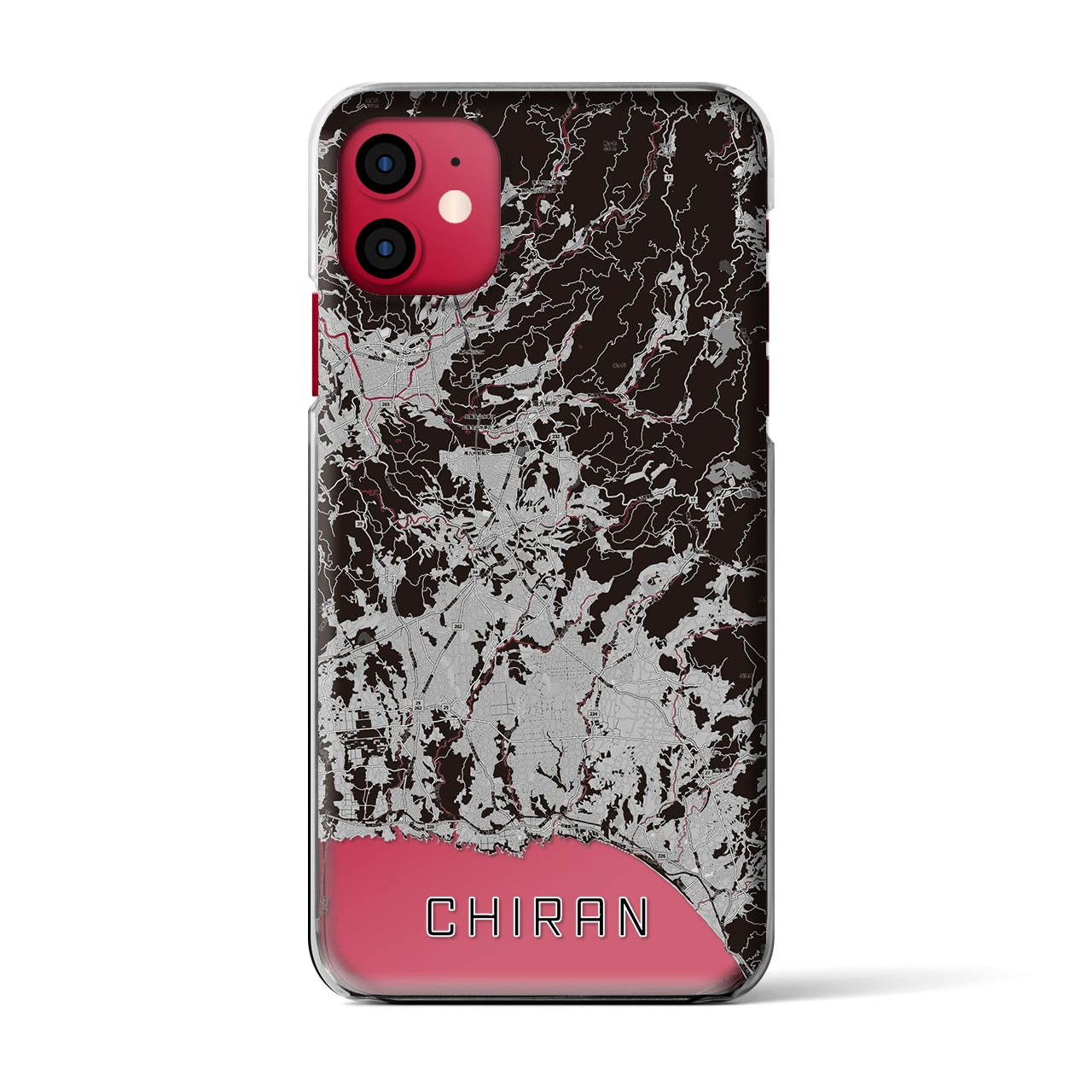 【知覧(鹿児島県)】地図柄iPhoneケース(クリアタイプ)モノトーン・iPhone 11 用