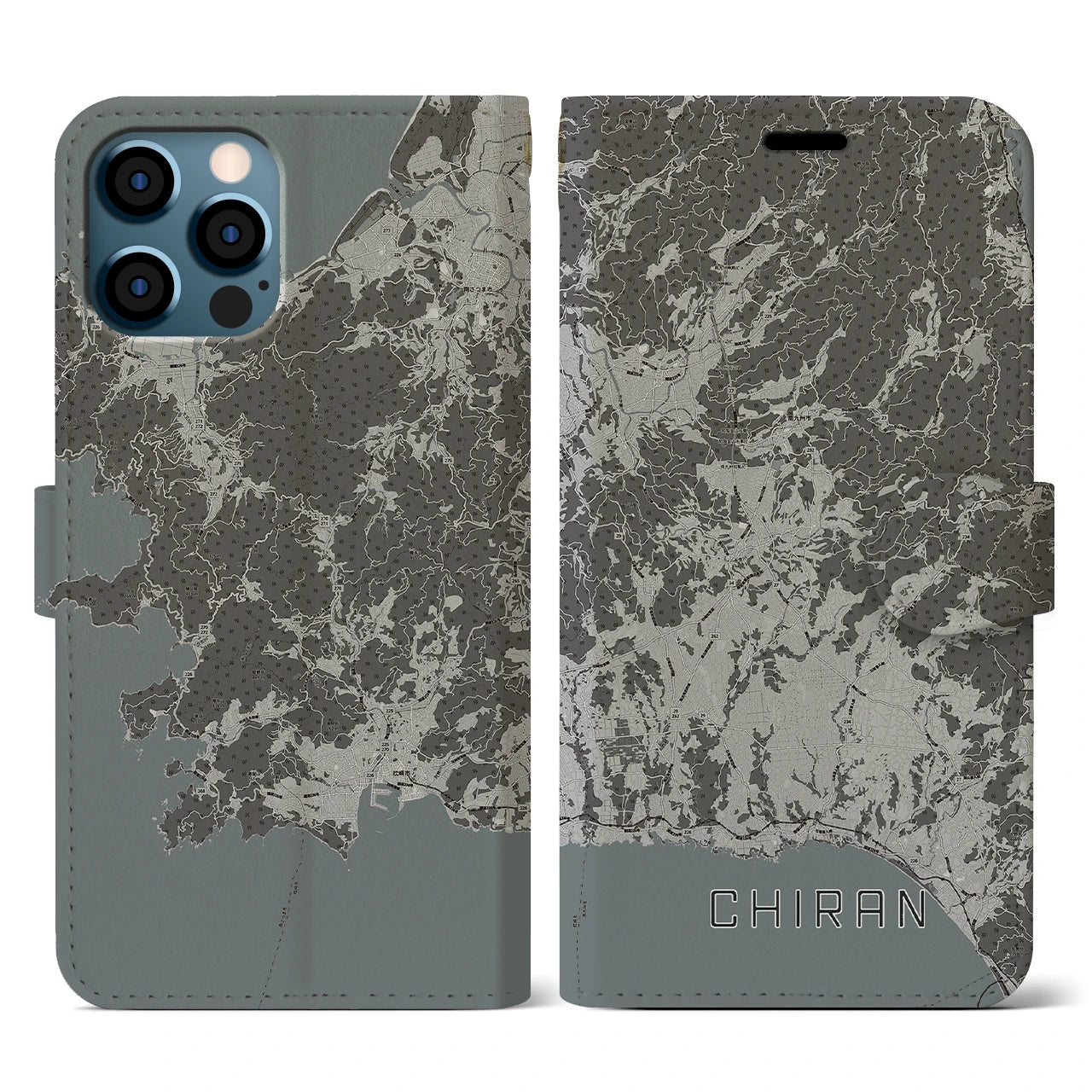【知覧(鹿児島県)】地図柄iPhoneケース(手帳タイプ)