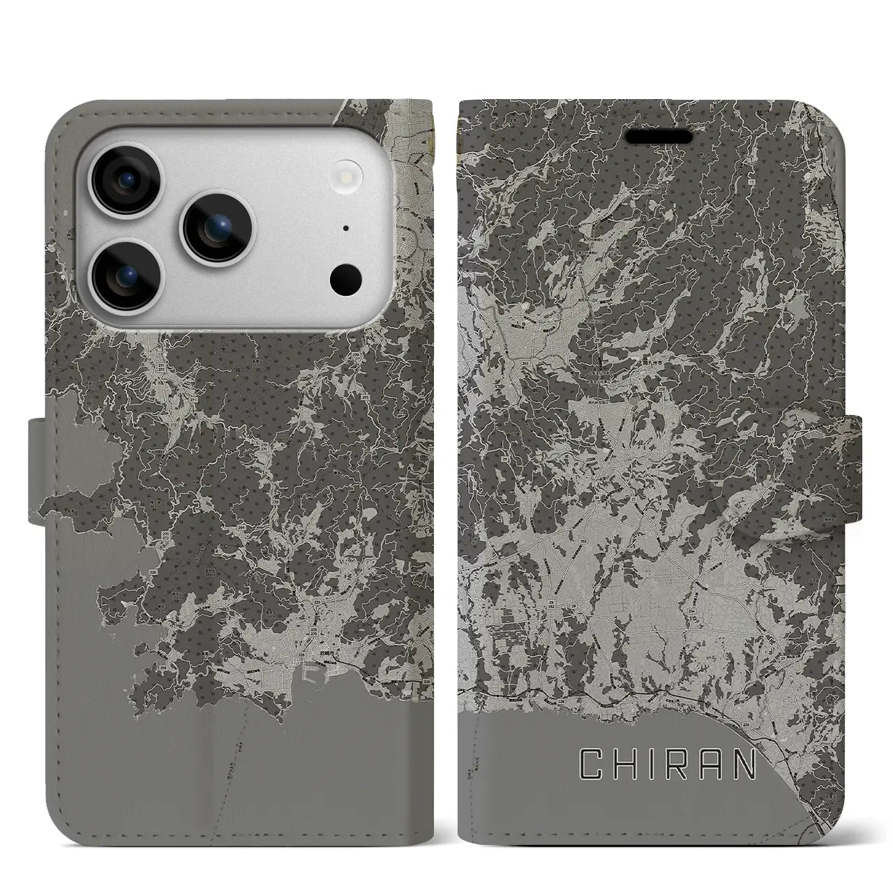 【知覧(鹿児島県)】地図柄iPhoneケース(手帳タイプ)