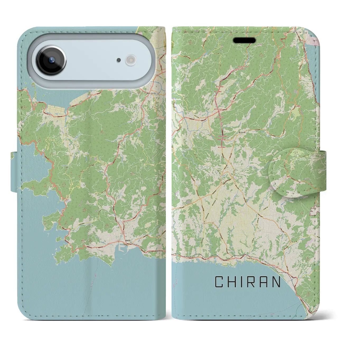 【知覧(鹿児島県)】地図柄iPhoneケース(手帳タイプ)