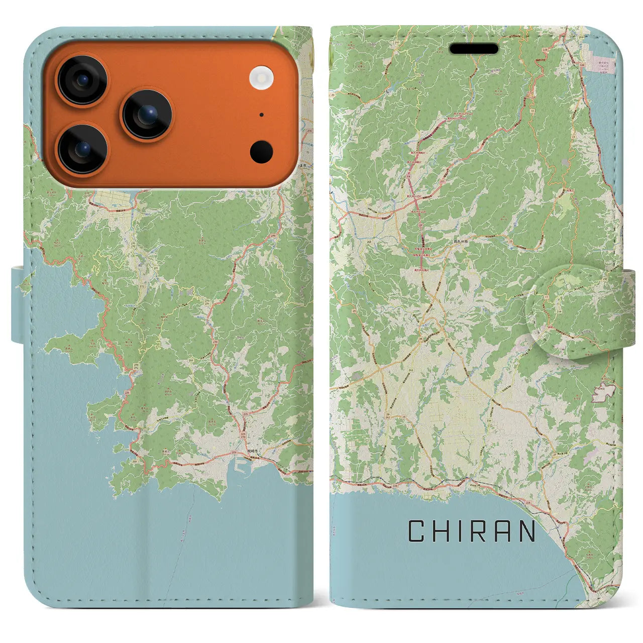 【知覧(鹿児島県)】地図柄iPhoneケース(手帳タイプ)