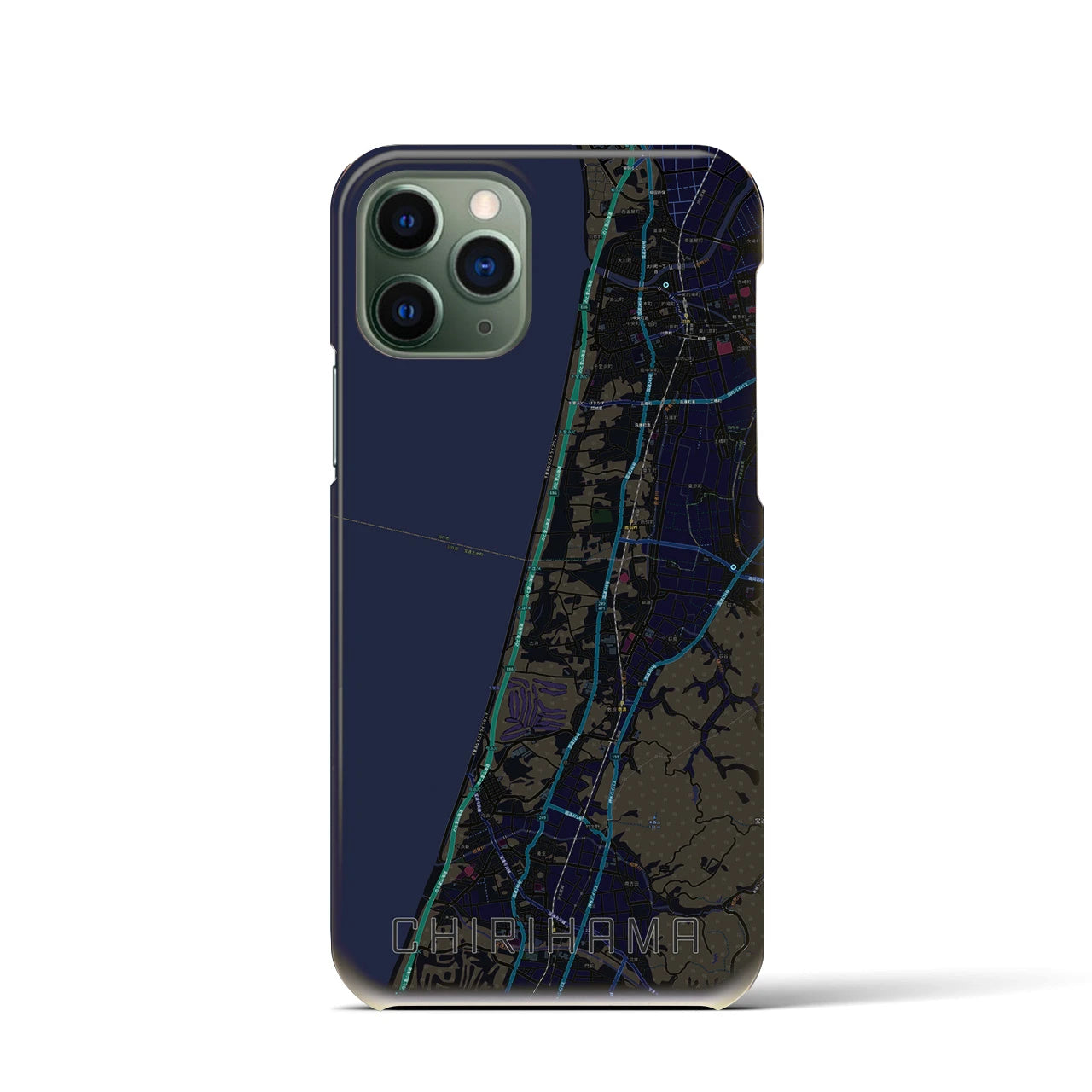 【千里浜(石川県)】地図柄iPhoneケース(バックカバータイプ)