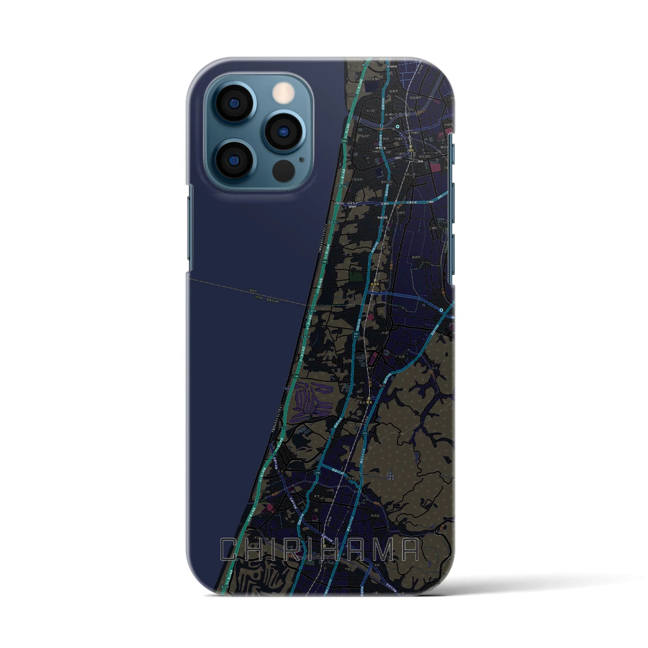 【千里浜(石川県)】地図柄iPhoneケース(バックカバータイプ)