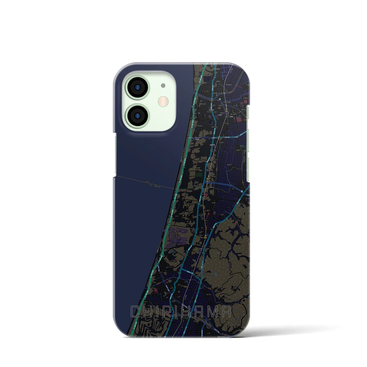 【千里浜(石川県)】地図柄iPhoneケース(バックカバータイプ)